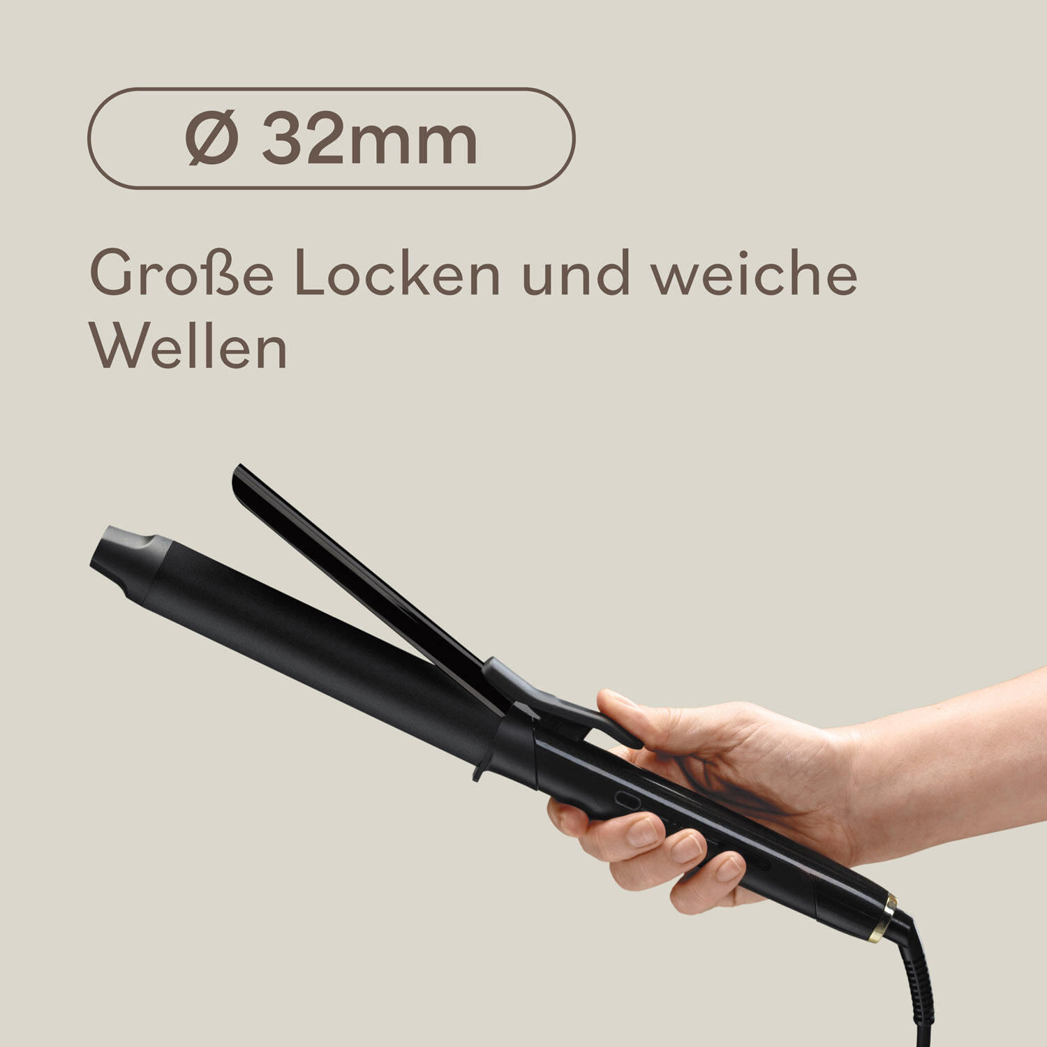 Lockenstab mit Klammer - &Oslash; 32mm